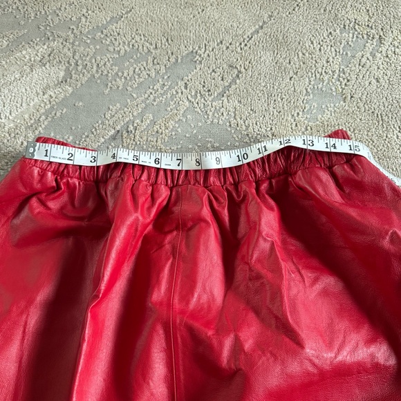 Vintage Venezia genuine leather long maxi skirt red pull on stretch large / XL - Picture 5 of 10
